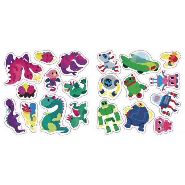 Альбом з наліпками "Чарівні світи. Роботи. Монстрики. Дракони. Прибульці" 1388003 (1388003)