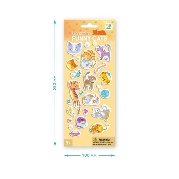 Набір 3D-наклейок "Кумедні котики" DoDo 300845 (300845)