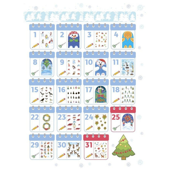 Адвент з поробками та завданнями "Новорічні дива власноруч" АДВ005, 3-4 роки (АДВ005)