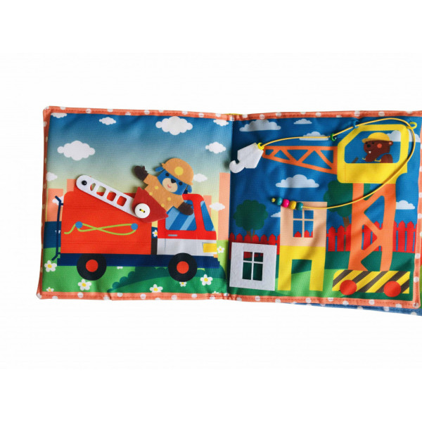 Текстильна розвиваюча книга для малят Bambini "Машинка" 403662 (403662)