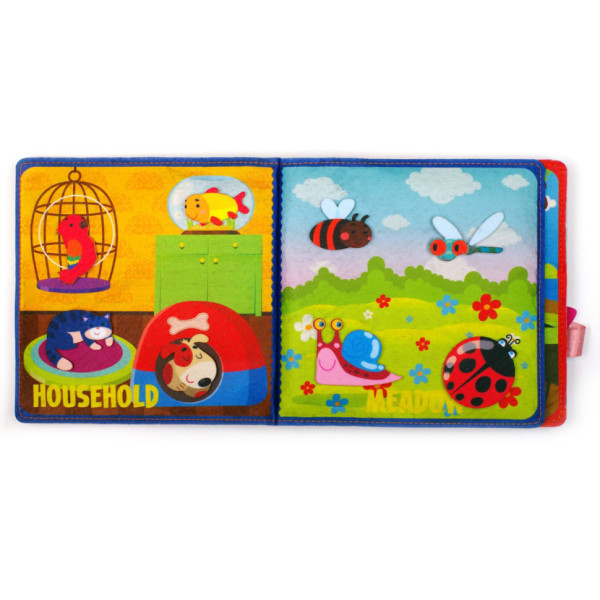 Розвиваюча фетрова книга для дітей "Хто де живе?" 823437, 25 липучок (823437)