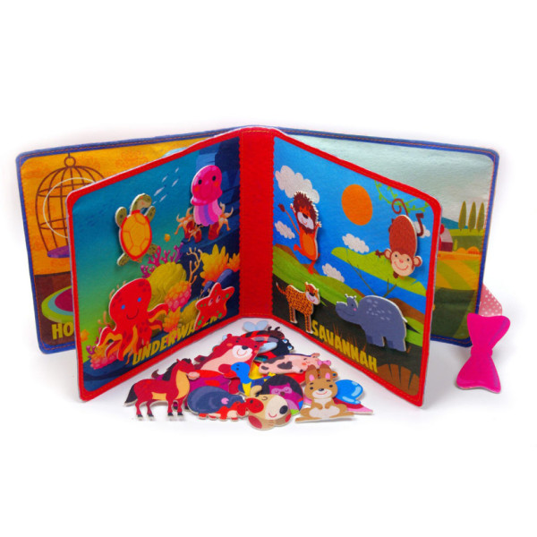 Розвиваюча фетрова книга для дітей "Хто де живе?" 823437, 25 липучок (823437)