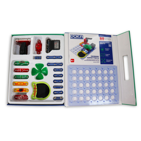 Електронний конструктор "Альтернативна енергія" DOKA D70711, 50 схем (D70711)