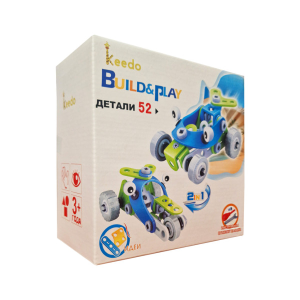 Конструктор Build&Play 2 в 1 "Гоночні машини" HANYE J-7726, 52 елементи (J-7726)