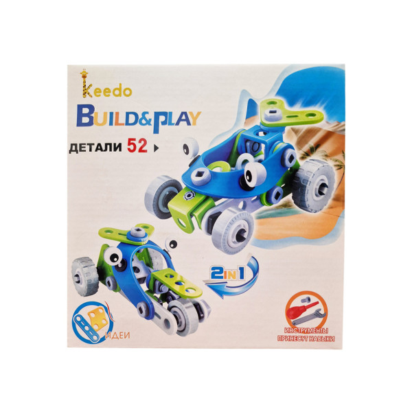 Конструктор Build&Play 2 в 1 "Гоночні машини" HANYE J-7726, 52 елементи (J-7726)