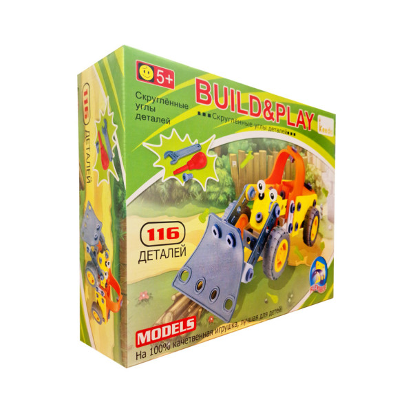Конструктор дитячий Build&Play "Бульдозер" Keedo J-108A, 116 елементів (J-108A)