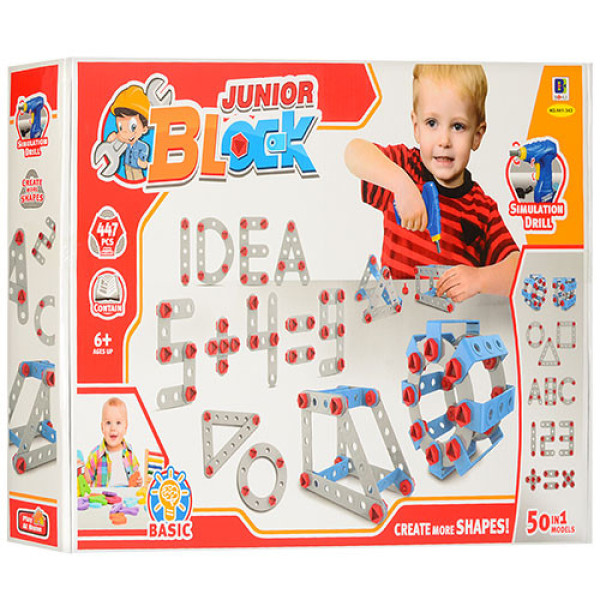 Детский металлический конструктор 661-343 с дрелью