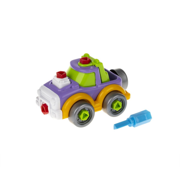 Детский конструктор-скрутка "Джип" 1-158 с отверткой