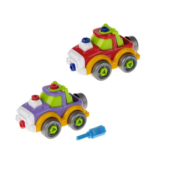 Детский конструктор-скрутка "Джип" 1-158 с отверткой