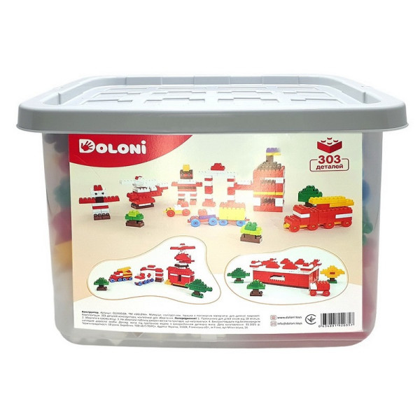 Дитячий блочний конструктор 013999/04 у пластиковому боксі, 303 деталі (013999/04)