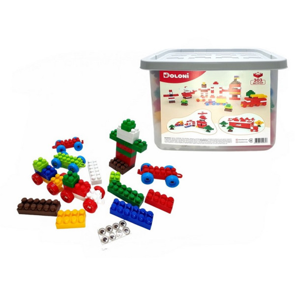 Дитячий блочний конструктор 013999/04 у пластиковому боксі, 303 деталі (013999/04)