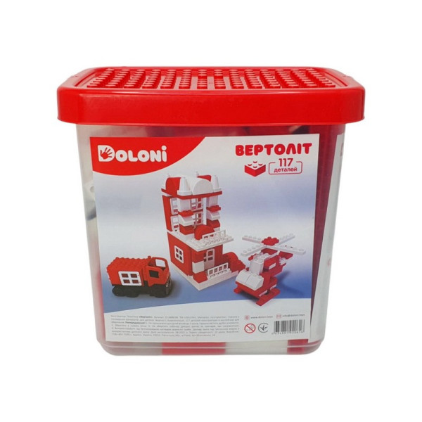 Конструктор "Вертоліт" 013888/08 в пластиковому боксі, 117 деталей (013888/08)