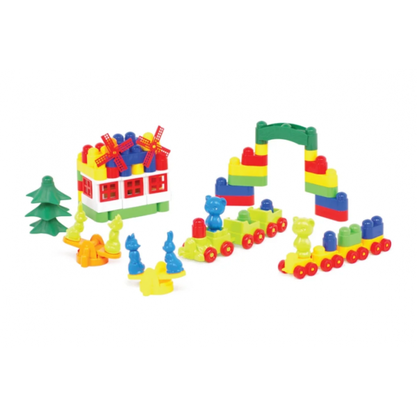 Детский конструктор с большими деталями "Мастер Блок" 1-028, 113 дет.