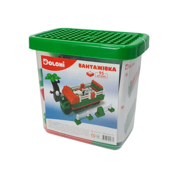 Конструктор "Вантажівка" 013888/10 в пластиковому боксі, 95 деталей (013888/10)