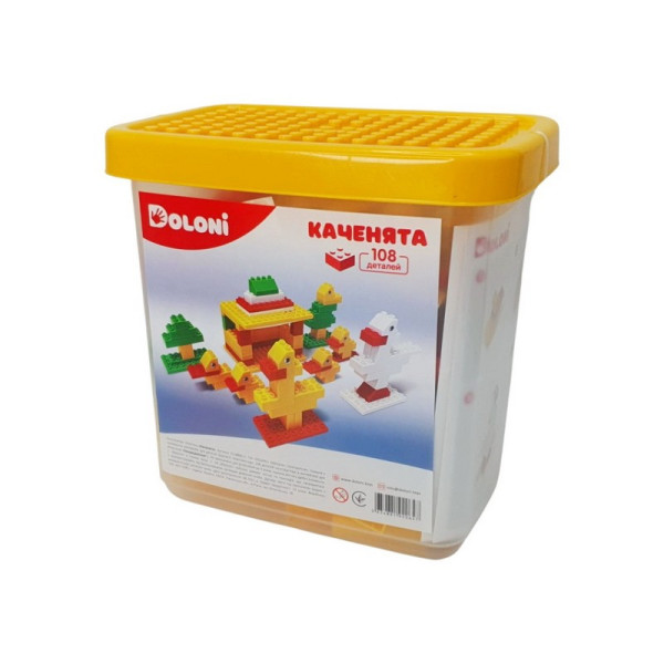 Конструктор "Каченята" 013888/11 в пластиковому боксі, 108 деталей (013888/11)