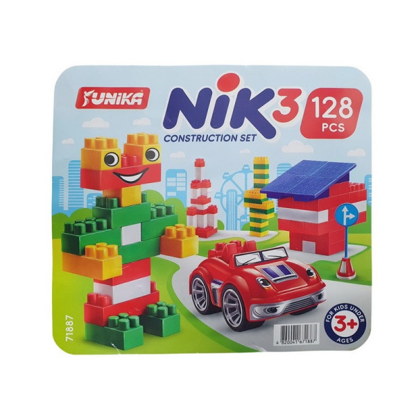 Дитячий конструктор з великими деталями "NIK-3" 71887, 128 деталей (71887)