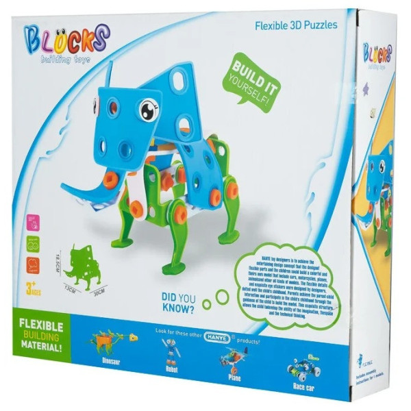 Конструктор-механік  "Слонік "HANYE J-7713, 59 елемента (J-7713)