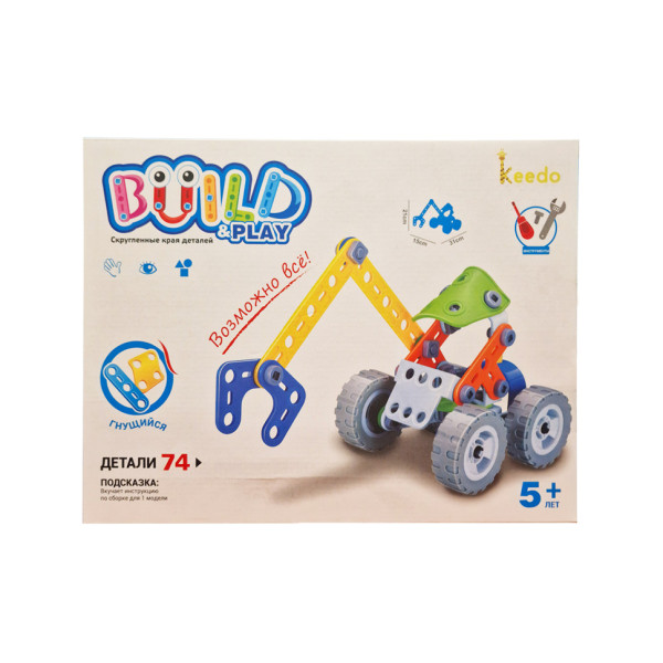 Конструктор Build&Play "Екскаватор" HANYE J-7704, 74 елементи (J-7704)