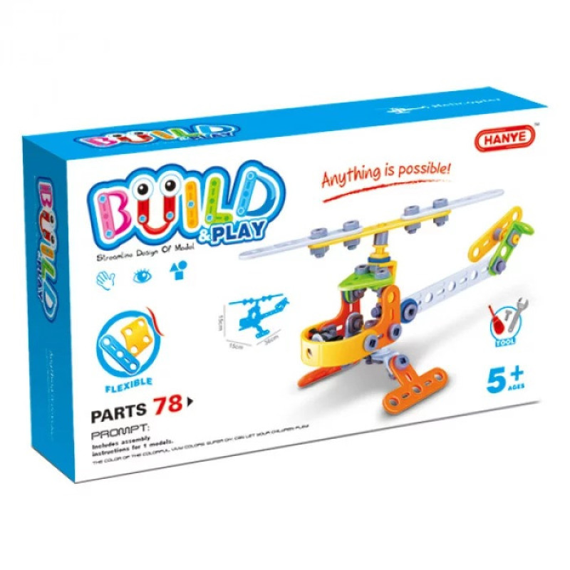 Конструктор Build&Play "Вертоліт" HANYE J-7710, 78 елементів