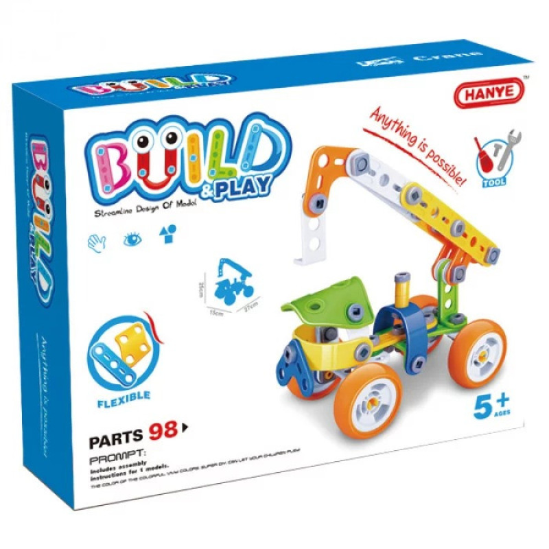 Конструктор Build&Play "Автокран" HANYE J-7702, 98 элемента