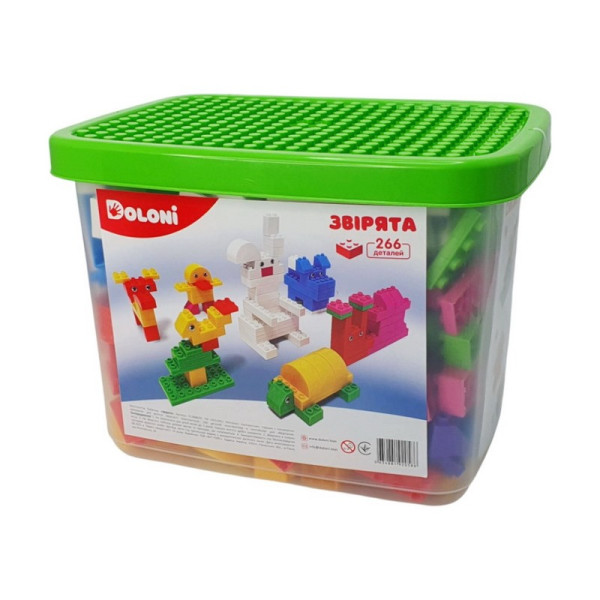 Конструктор "Звірята" 013888/05 в пластиковому боксі, 266 деталей (013888/05-D)