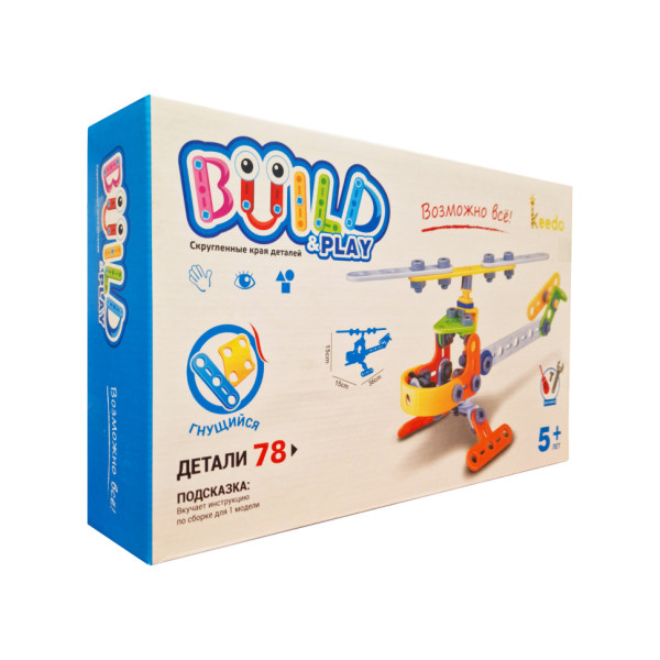 Конструктор Build&Play "Вертоліт" HANYE J-7710, 78 елементів (J-7710)