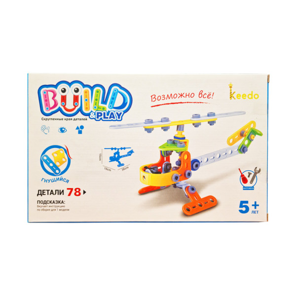 Конструктор Build&Play "Вертоліт" HANYE J-7710, 78 елементів (J-7710)