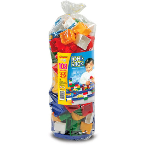 Конструктор дитячий "Юні-Блок" 70132U 108 деталей, паяний пакет  (70132U)