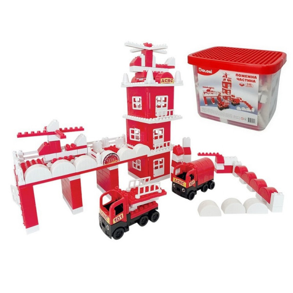 Конструктор "Пожежна частина" 013888/01 в пластиковому боксі, 248 деталей (013888/01-D)