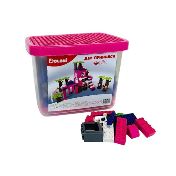 Конструктор "Дім принцеси" 013888/03 в пластиковому боксі, 151 деталь (013888/03-D)