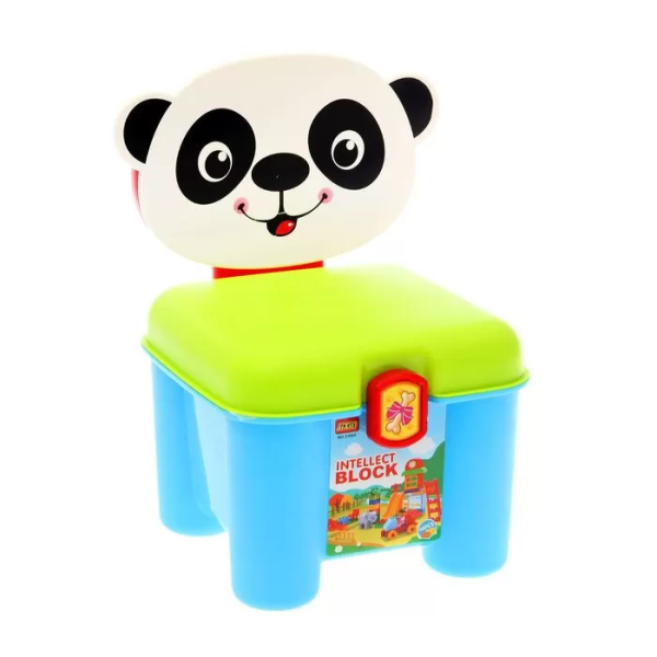 Дитячий конструктор для малят (46 деталей) 3166A у валізі-стільці  Пандочка (3166A-2)