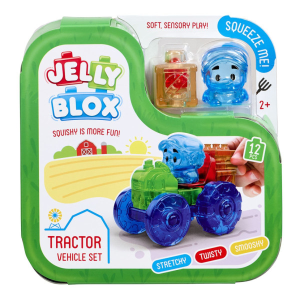 Дитячий сенсорний конструктор "Барвистий трактор" Jelly Blox 932945, 12 деталей (932945)
