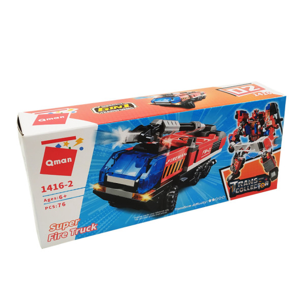 Дитячий Конструктор Qman 1416-1-6 транспорт, 88 дет  Super Fire Truck (1416-2)