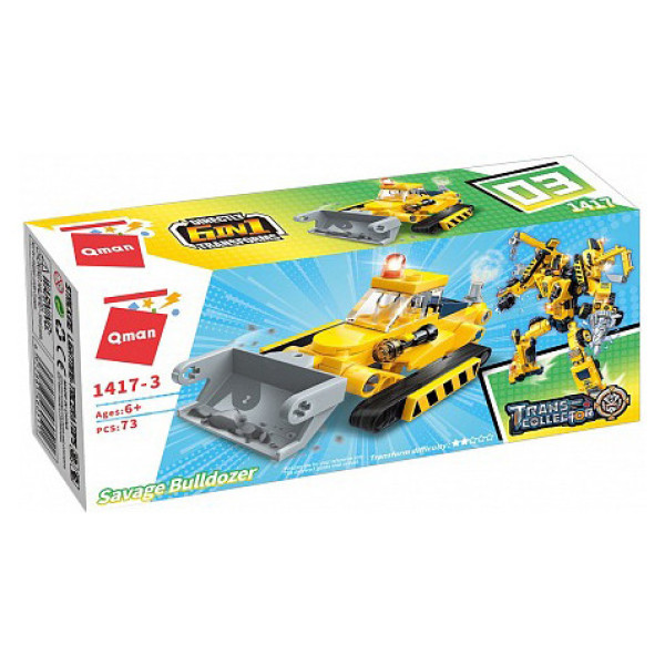 Дитячий Конструктор Qman 1417-1-6 будтехніка, 79 дет  Savage Bulldozer (1417-3)