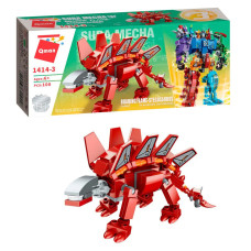 Дитячий Конструктор Qman 1414-1-6 трансформер (робот + динозавр) 93 дет  Stegosaurus (1414-3)