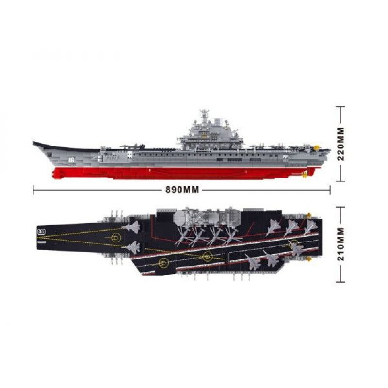 Конструктор SLUBAN M38-B0388 Авіаносець Адмірал Кузнєцов, 1875 деталей