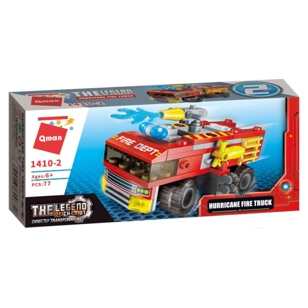 Конструктор Qman 1410-1-8 Пожежна техніка, 79 дет  Hurricane Fire Truck (1410-2)