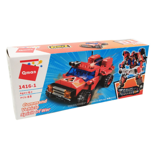 Дитячий Конструктор Qman 1416-1-6 транспорт, 88 дет  Command Vehicle (1416-1)