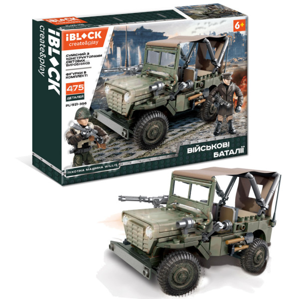 Дитячий конструктор Військові баталії IBLOCK PL-921-356, 475 деталей, 2 фігурки у комплекті, в коробці (PL-921-356)