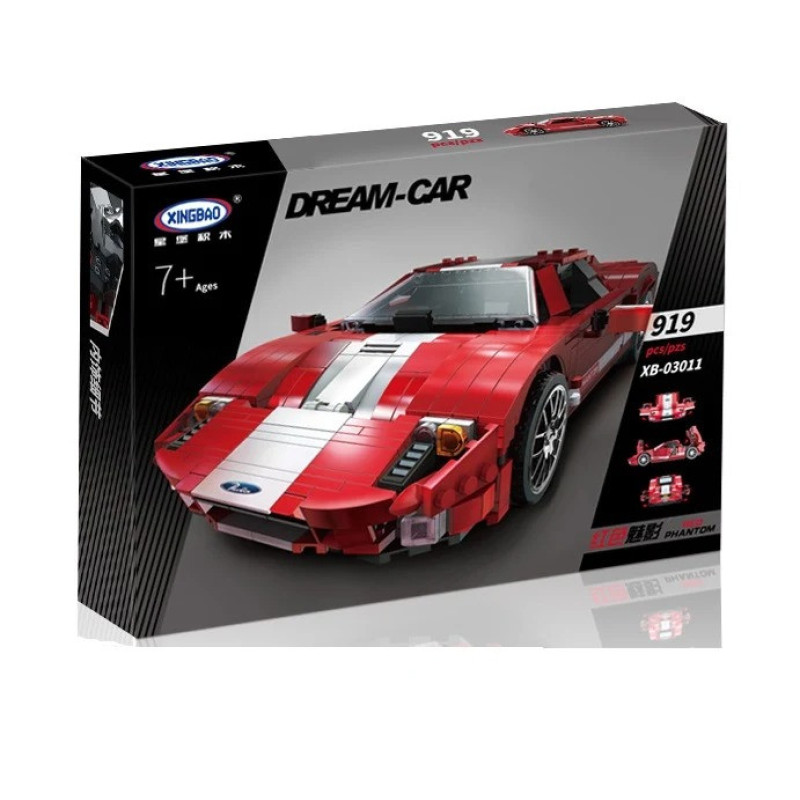 Конструктор XINGBAO XB-03011 MOC Ford GT Червоний Фантом, 919 елементів