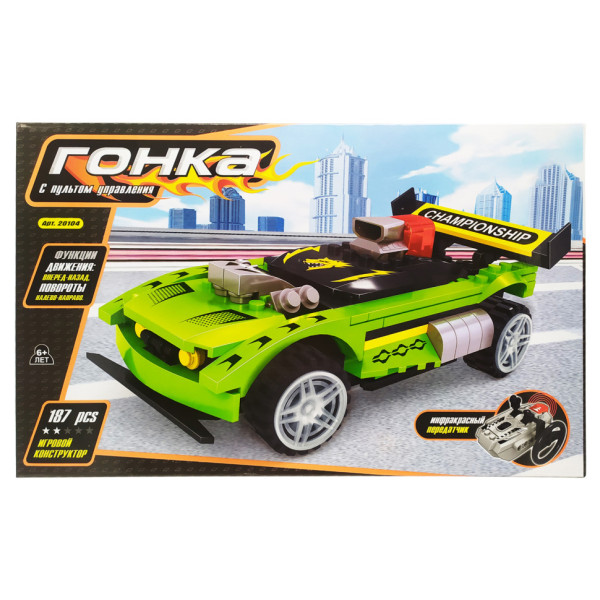Конструктор на радиоуправлении "Гонка" Keedo 20104,187 элемента