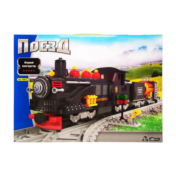 Детский конструктор "Поезд" Keedo 25812, 586 элемента