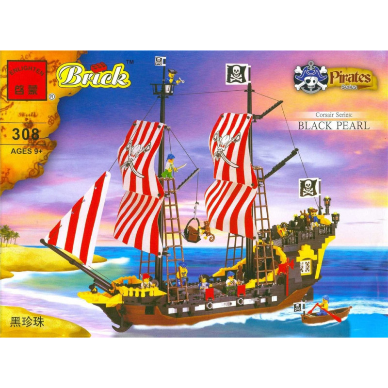 Конструктор BRICK 308 Піратський корабель, 870 деталей