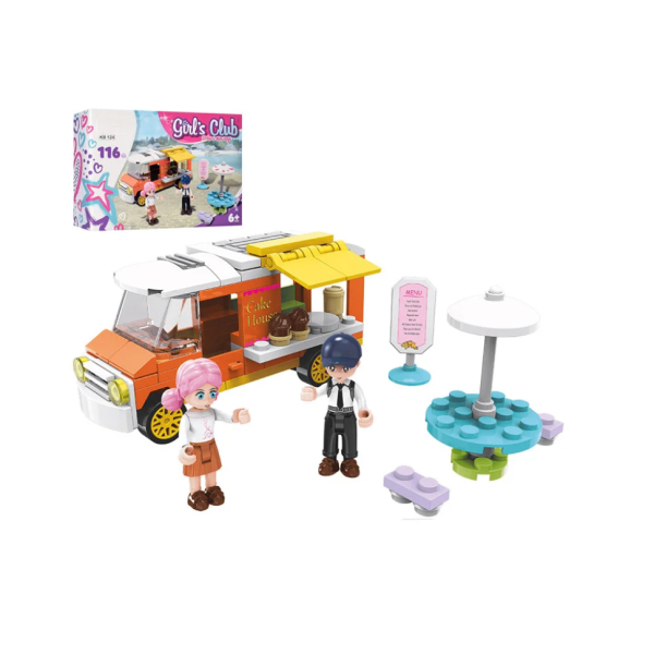 Дитячий конструктор "Машинка-кафе" Bambi KB 124 116 деталей (KB 124)