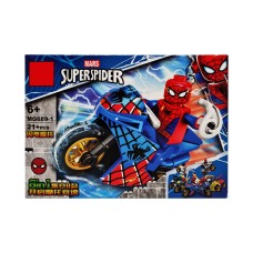 Конструктор дитячий Spiderman MG689 фігурка героя з мотоциклом