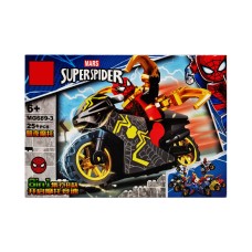 Конструктор детский Spiderman MG689 фигурка героя с мотоциклом