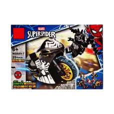 Конструктор дитячий Spiderman MG689 фігурка героя з мотоциклом