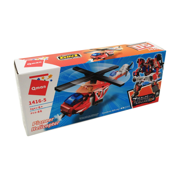 Дитячий Конструктор Qman 1416-1-6 транспорт, 88 дет  Pioneer Helicopter (1416-5)