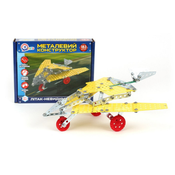 Дитячий Конструктор металевий "Літак-невидимка" ТехноК 4869TXK, 183 деталі (4869TXK)