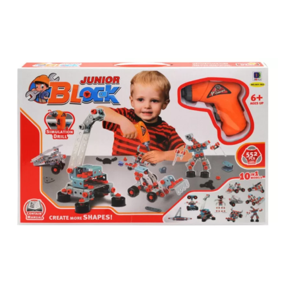 Металлический конструктор 661-302 с дрелью для сборки